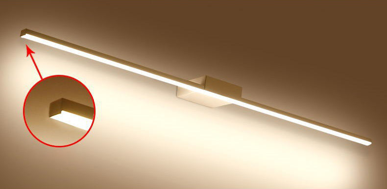 Luces de espejo de tocador lineal LED estilo de tocador de metal moderno para baño