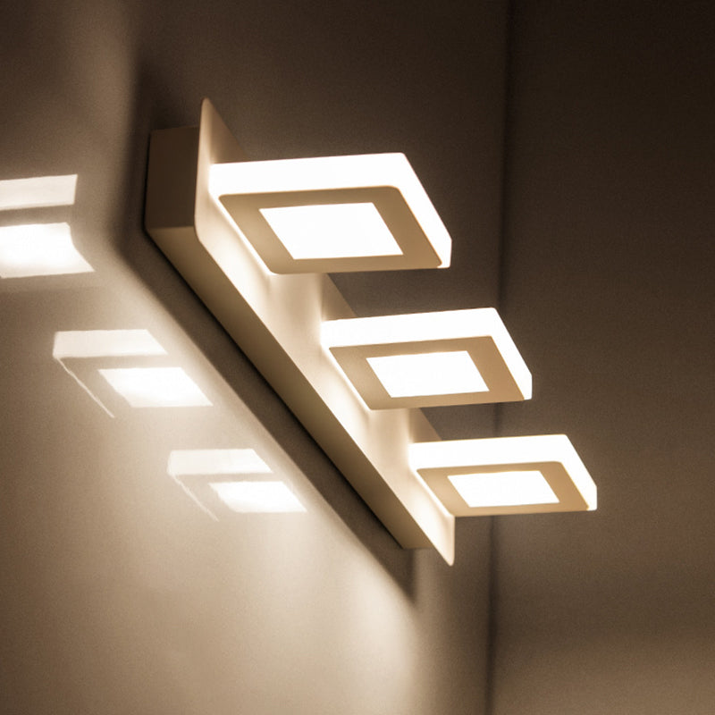Minimalismo LED Baño Tocador de tocador Acrílico Forma cuadrada Lámpara de pared de tocador