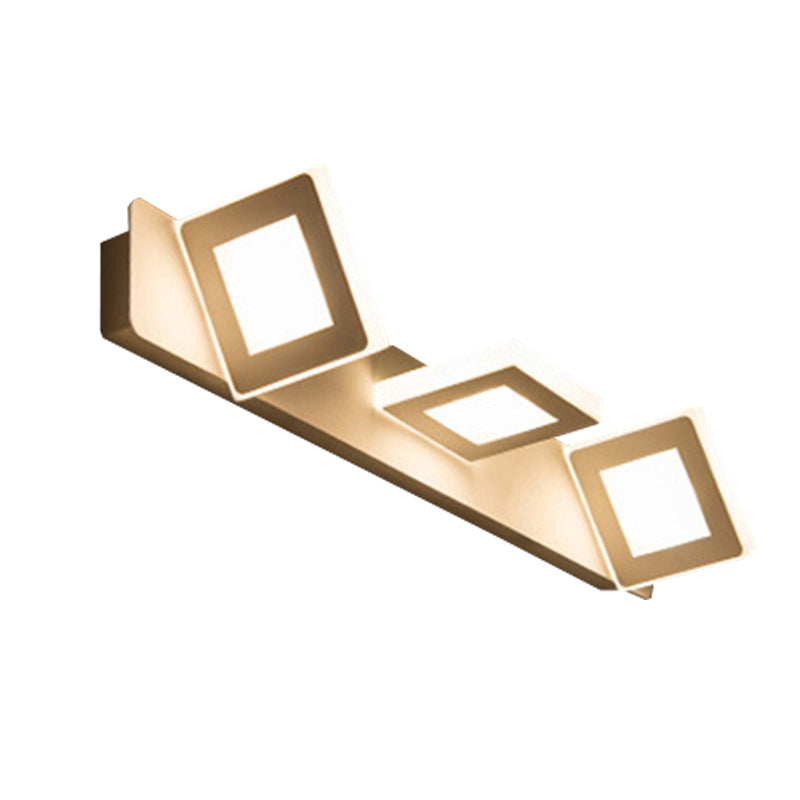 Minimalismo LED Baño Tocador de tocador Acrílico Forma cuadrada Lámpara de pared de tocador