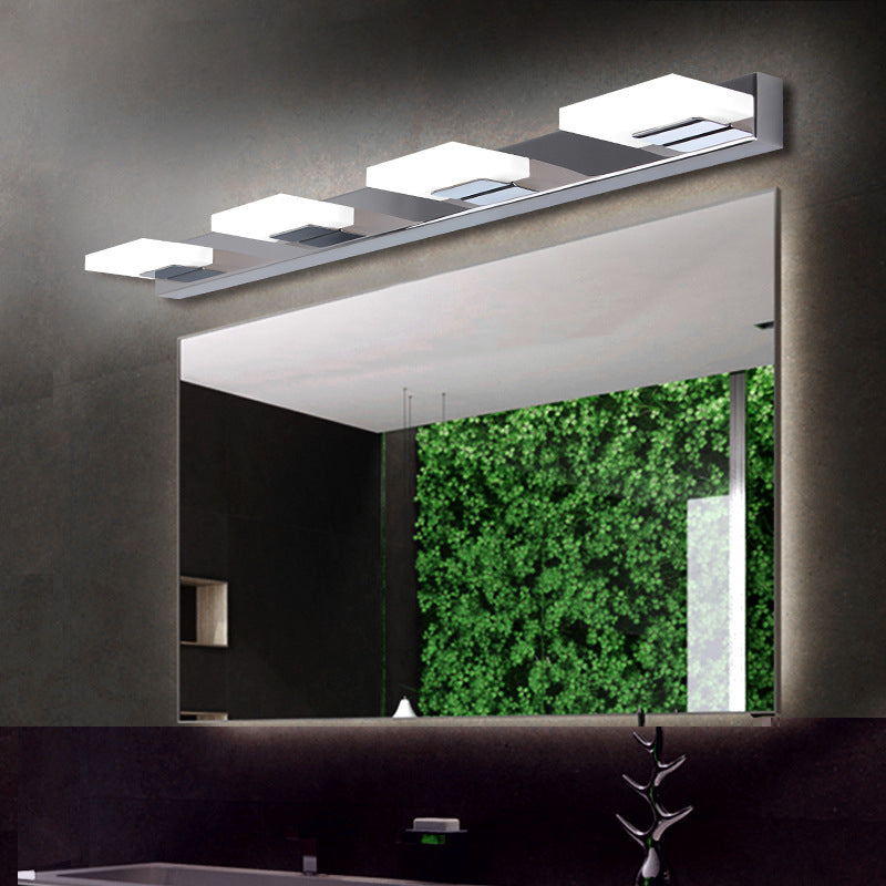 Stainless Steel Vanity Light Fixture LED Square Bathroom Vanity Lamp for Makeup
