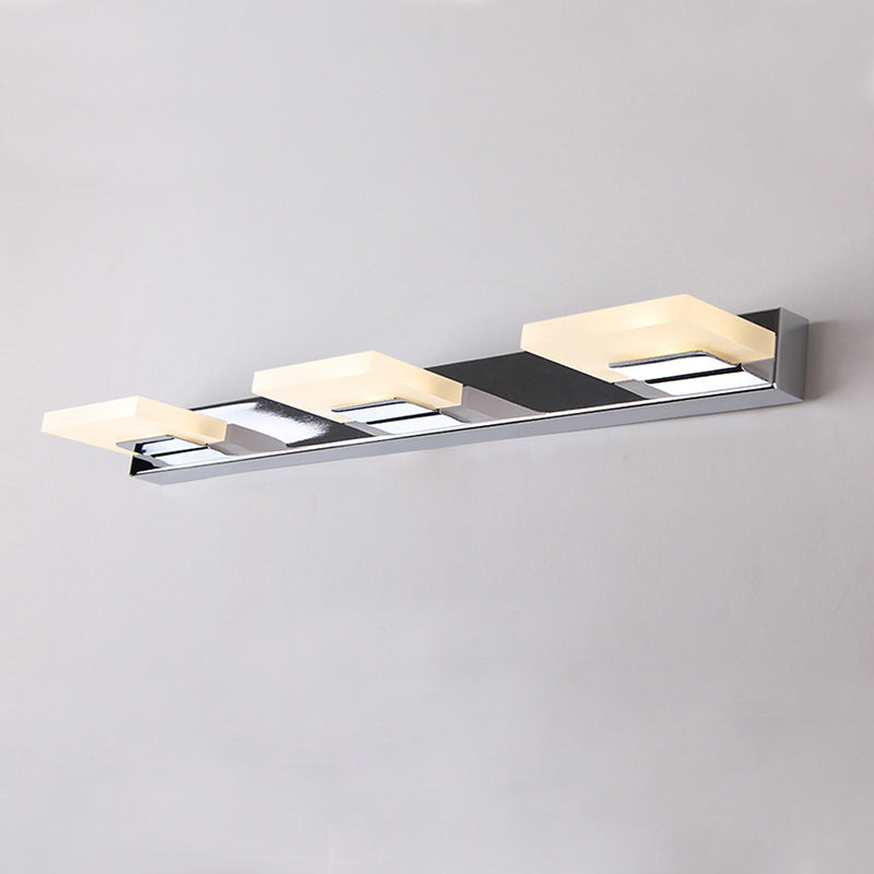 Stainless Steel Vanity Light Fixture LED Square Bathroom Vanity Lamp for Makeup