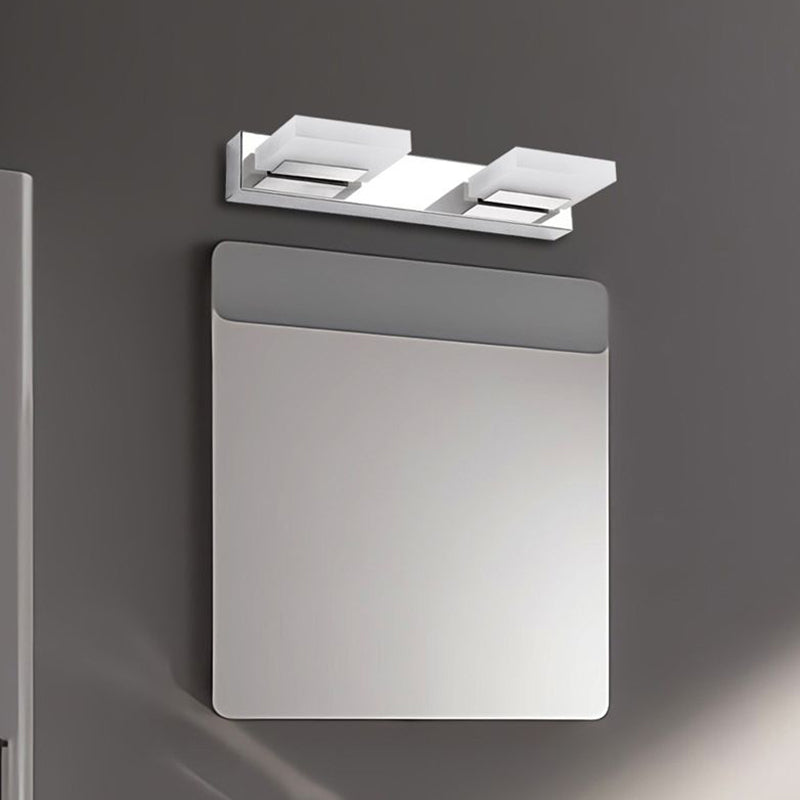 Stainless Steel Vanity Light Fixture LED Square Bathroom Vanity Lamp for Makeup