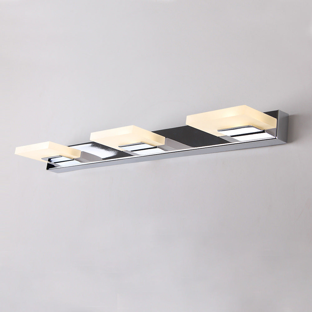 Stainless Steel Vanity Light Fixture LED Square Bathroom Vanity Lamp for Makeup