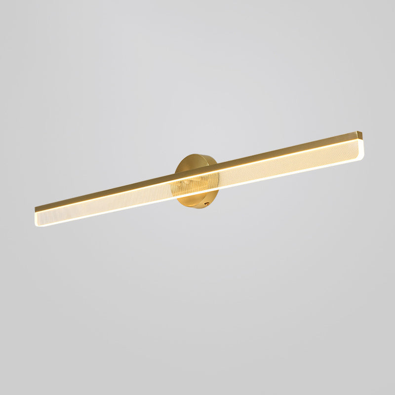 Modern Brass Wall Mounted Mirror Front Lamp LED Rectangle Vanity Lighting for Dressing Table