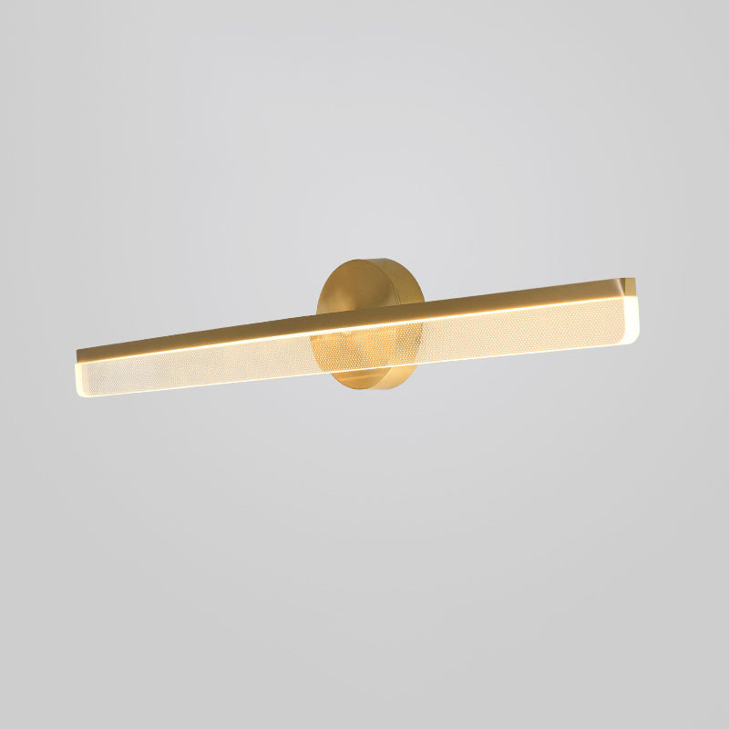 Modern Brass Wall Mounted Mirror Front Lamp LED Rectangle Vanity Lighting for Dressing Table