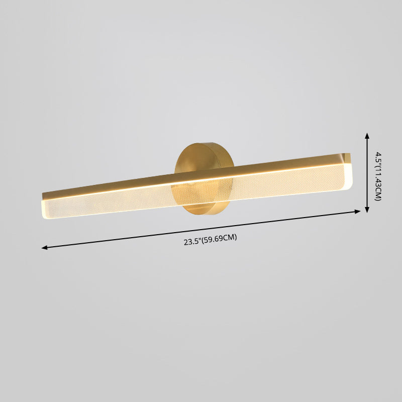 Modern Brass Wall Mounted Mirror Front Lamp LED Rectangle Vanity Lighting for Dressing Table