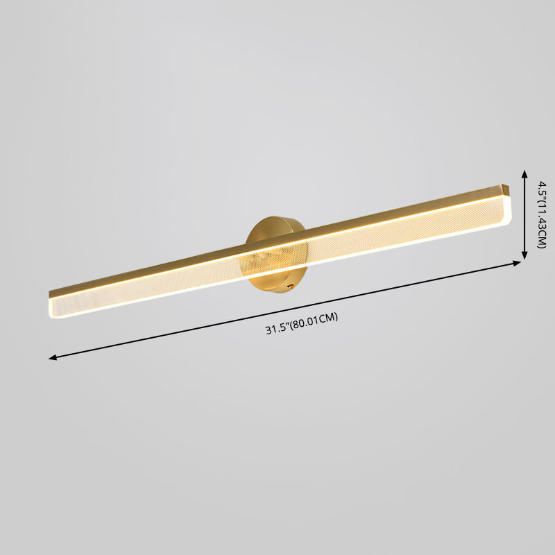 Modern Brass Wall Mounted Mirror Front Lamp LED Rectangle Vanity Lighting for Dressing Table