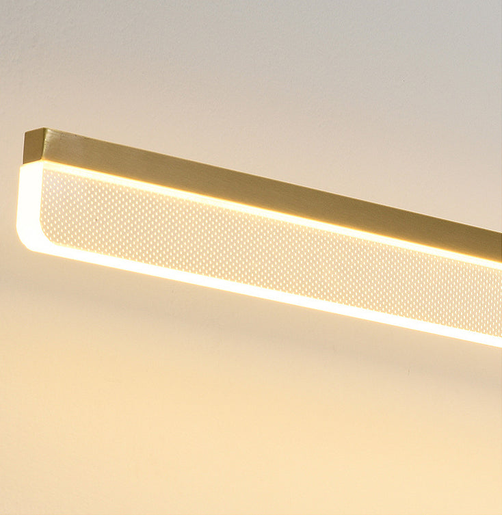 Modern Brass Wall Mounted Mirror Front Lamp LED Rectangle Vanity Lighting for Dressing Table