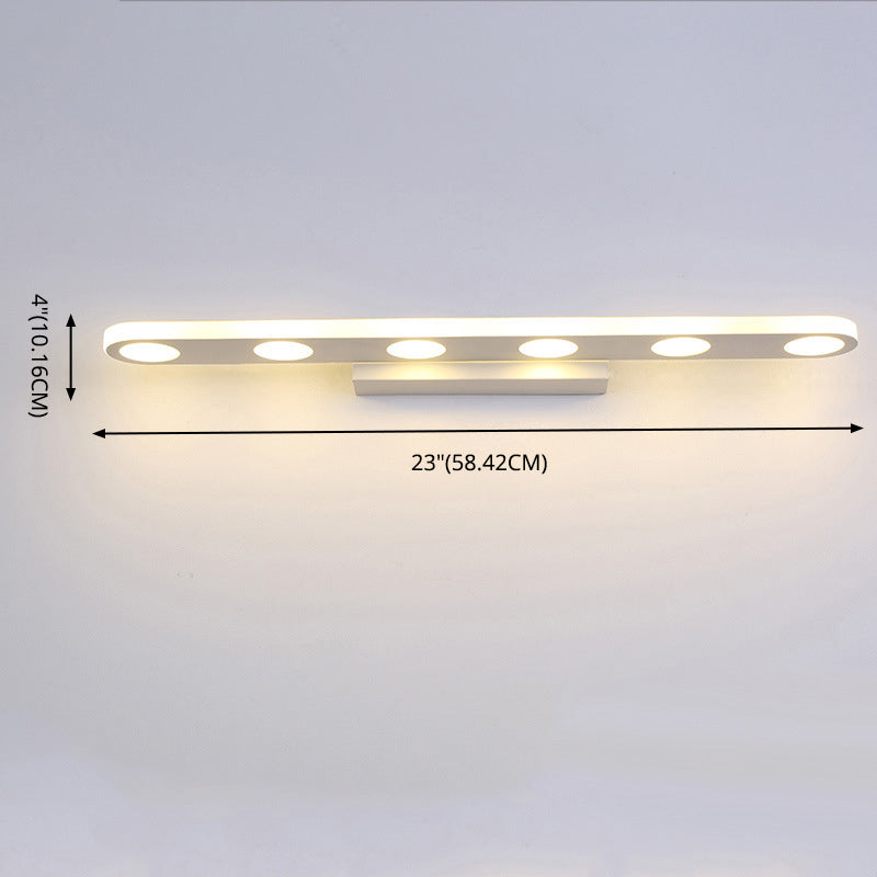 Luz de espejo de tocador moderno nórdico forma ovalada de la forma del baño Luz de tocador sobre el espejo