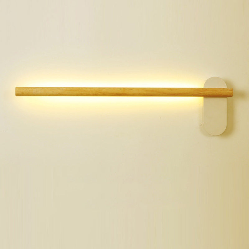 Wooden Round Bar Wall Mounted Vanity Light Nordic Style Vanity Fixture for Bathroom