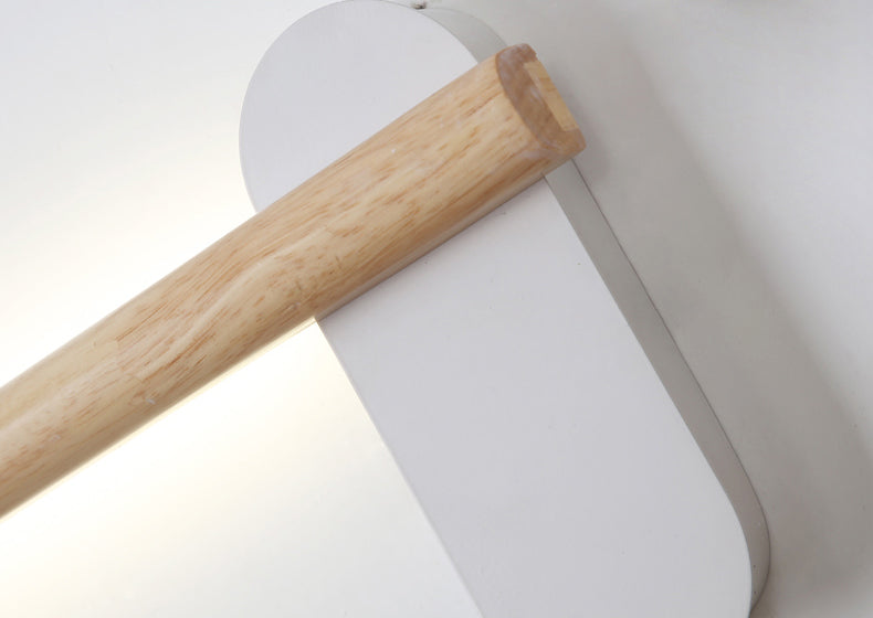 Wooden Round Bar Wall Mounted Vanity Light Nordic Style Vanity Fixture for Bathroom
