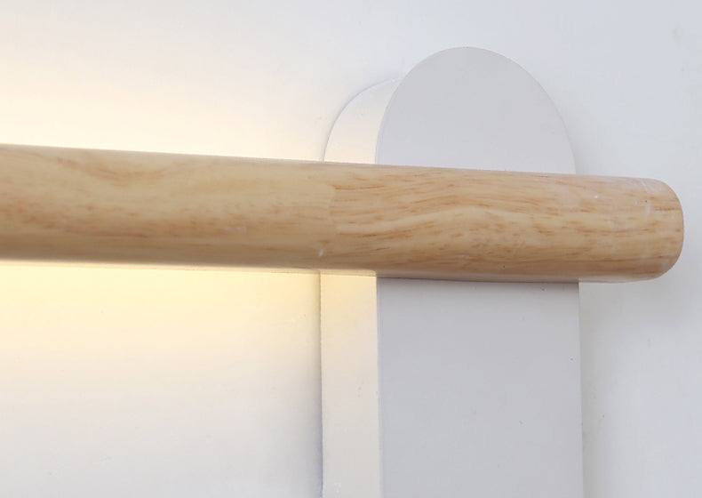 Wooden Round Bar Wall Mounted Vanity Light Nordic Style Vanity Fixture for Bathroom