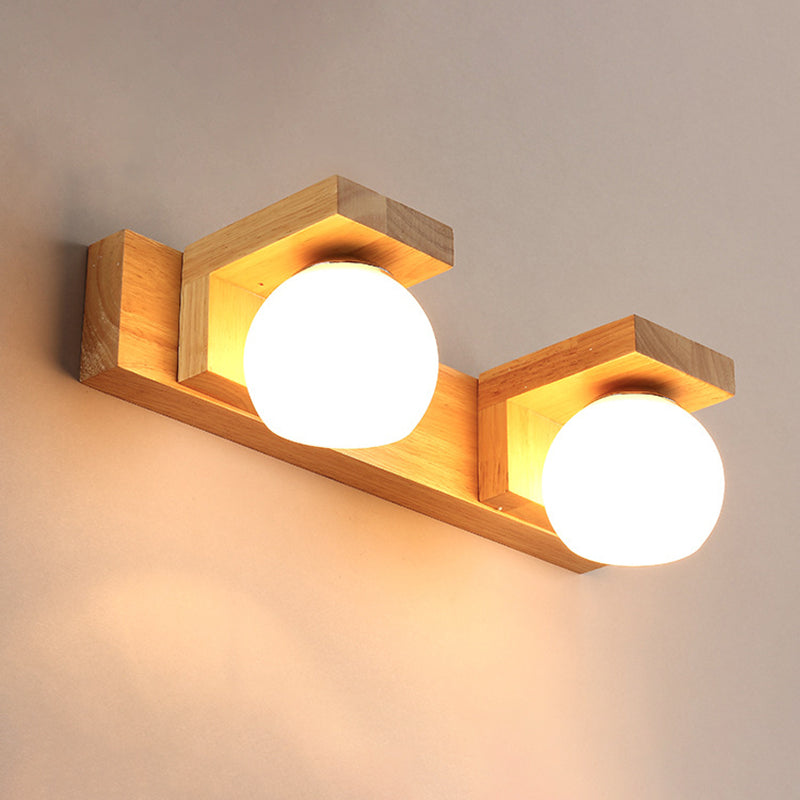 Sfera in vetro Vanitario Vanity Wall Sconce Nordic Wooden Vanity Light Segret per il bagno