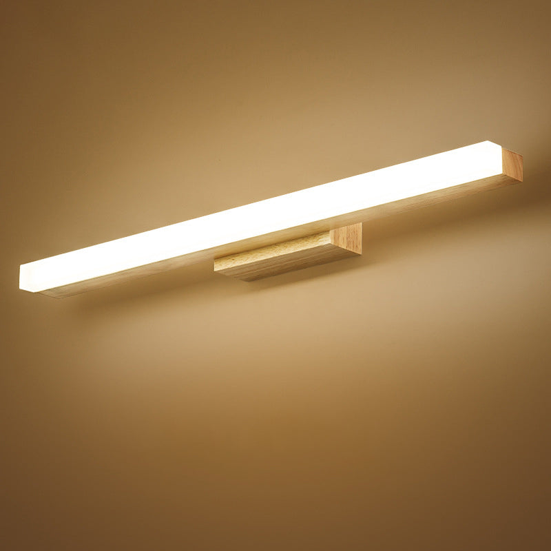 LED houten Noordse spiegel lichtwater en mistbestendige muurwandwandeling voor badkamer