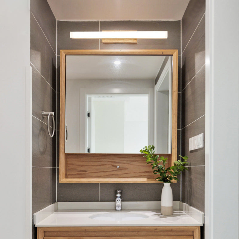 LED houten Noordse spiegel lichtwater en mistbestendige muurwandwandeling voor badkamer