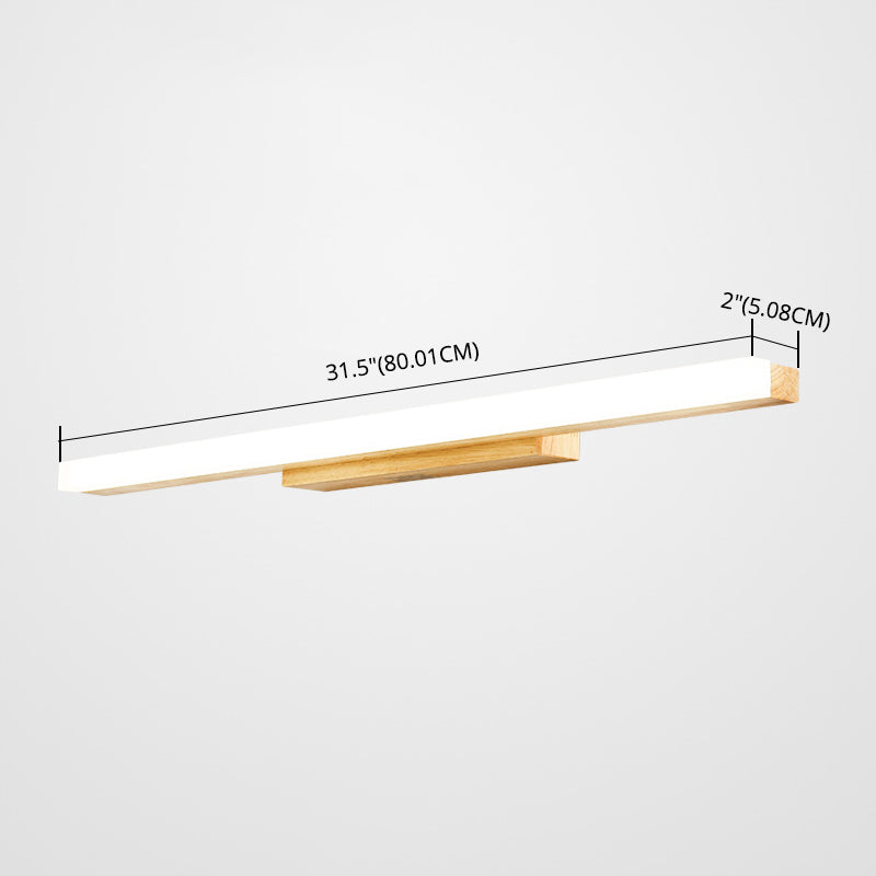 LED houten Noordse spiegel lichtwater en mistbestendige muurwandwandeling voor badkamer