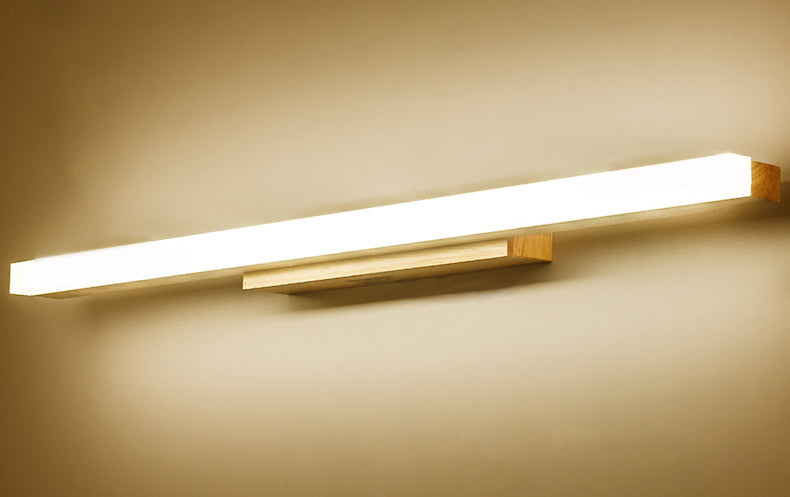 LED houten Noordse spiegel lichtwater en mistbestendige muurwandwandeling voor badkamer