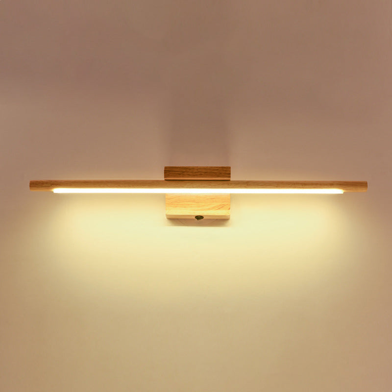 Dressing Table Decoration Vanity Wall Light Wooden LED Vanity Light Bar for Bathroom