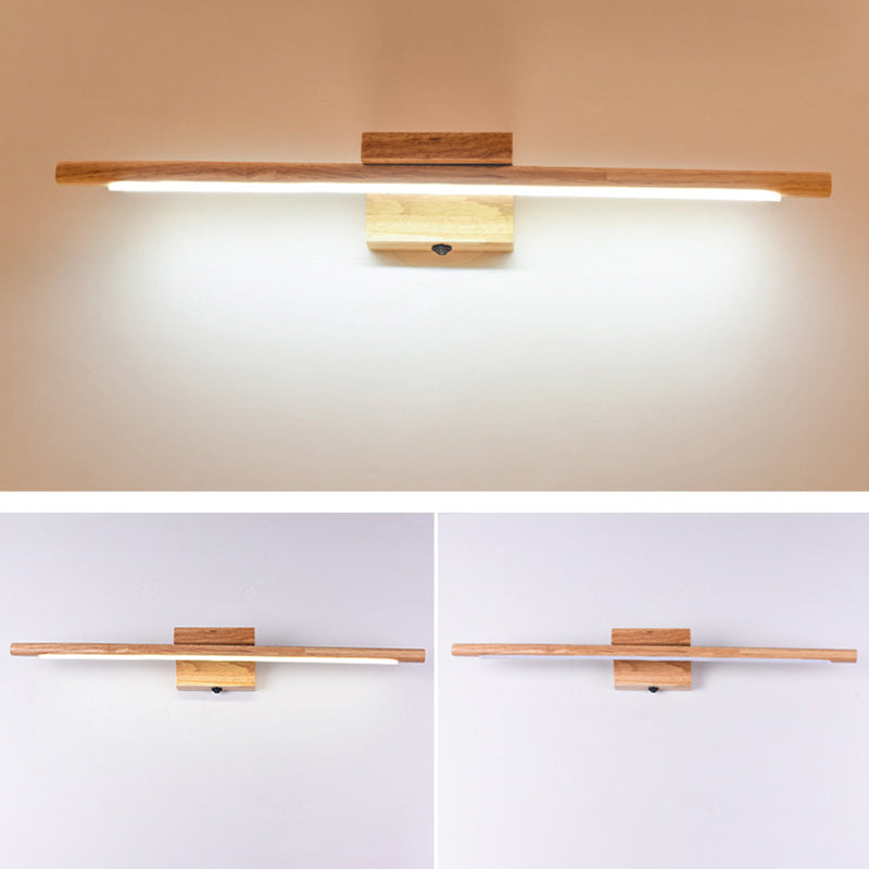 Dressing Table Decoration Vanity Wall Light Wooden LED Vanity Light Bar for Bathroom