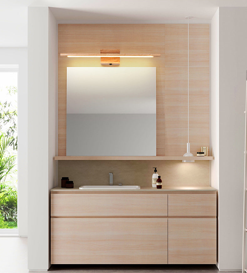 Dressing Table Decoration Vanity Wall Light Wooden LED Vanity Light Bar for Bathroom