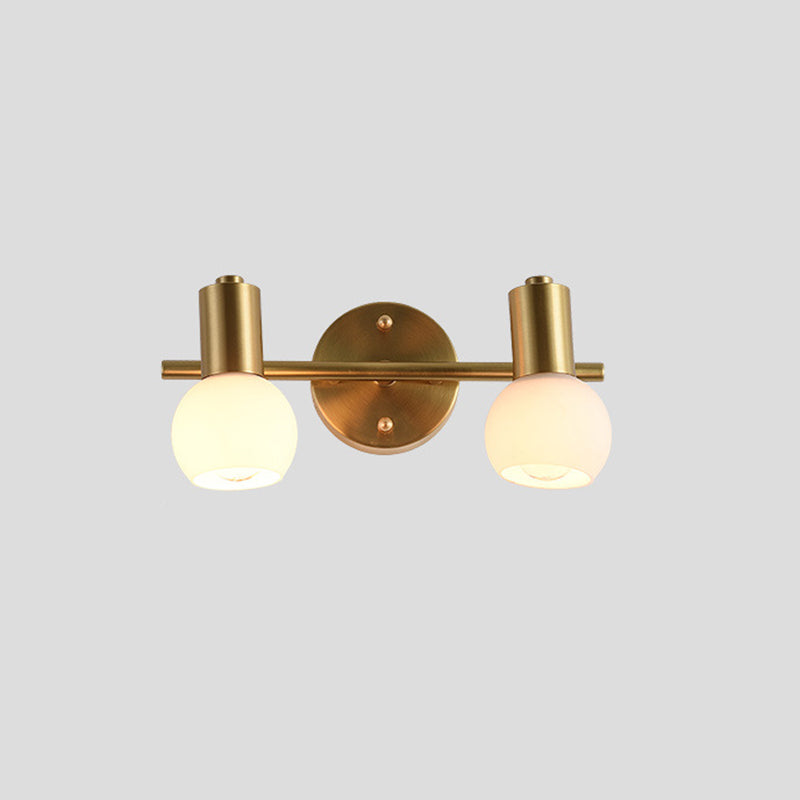 Nordic Messing Eitelkeitsbeleuchtung Ideen gefrostete Glasschattenschatten -Eitelkeitslampe für Badezimmer