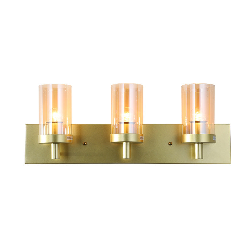 Vintage Style Vanity Mirror Lights 3 Lights Wall Mounted Mirror Front Lamp in Glass Shade