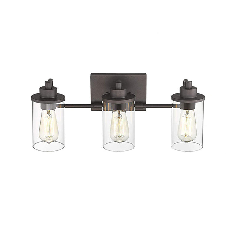 Industrial Style Vanity Light Fixture Transparent Glass Shade Bathroom Vanity Sconce