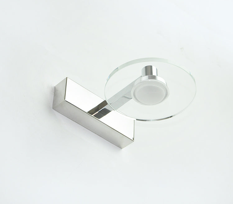 Translucent Crystal Vanity Light Sconce 1 Light Circle Vanity Vanity Lamp for Bathroom