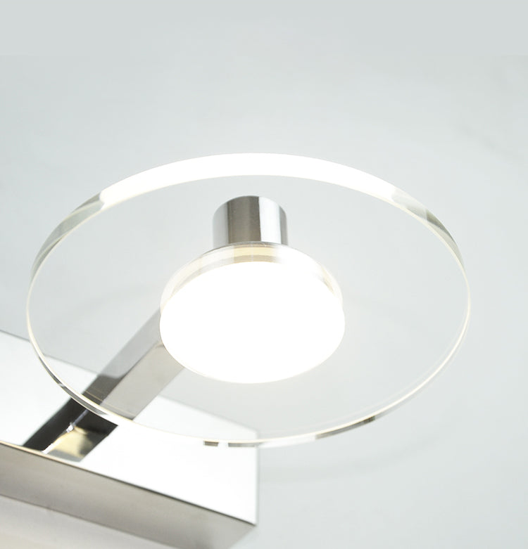 Translucent Crystal Vanity Light Sconce 1 Light Circle Vanity Vanity Lamp for Bathroom