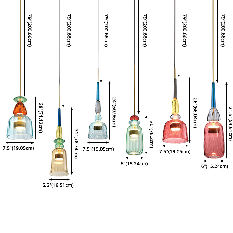 Ultra-Moderne Simplicity Candy Hanging Deckenleuchte Glasfederung Anhänger Licht für das Restaurant