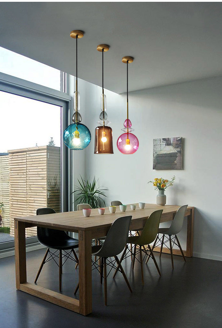 Ultra-Moderne Simplicity Candy Hanging Deckenleuchte Glasfederung Anhänger Licht für das Restaurant