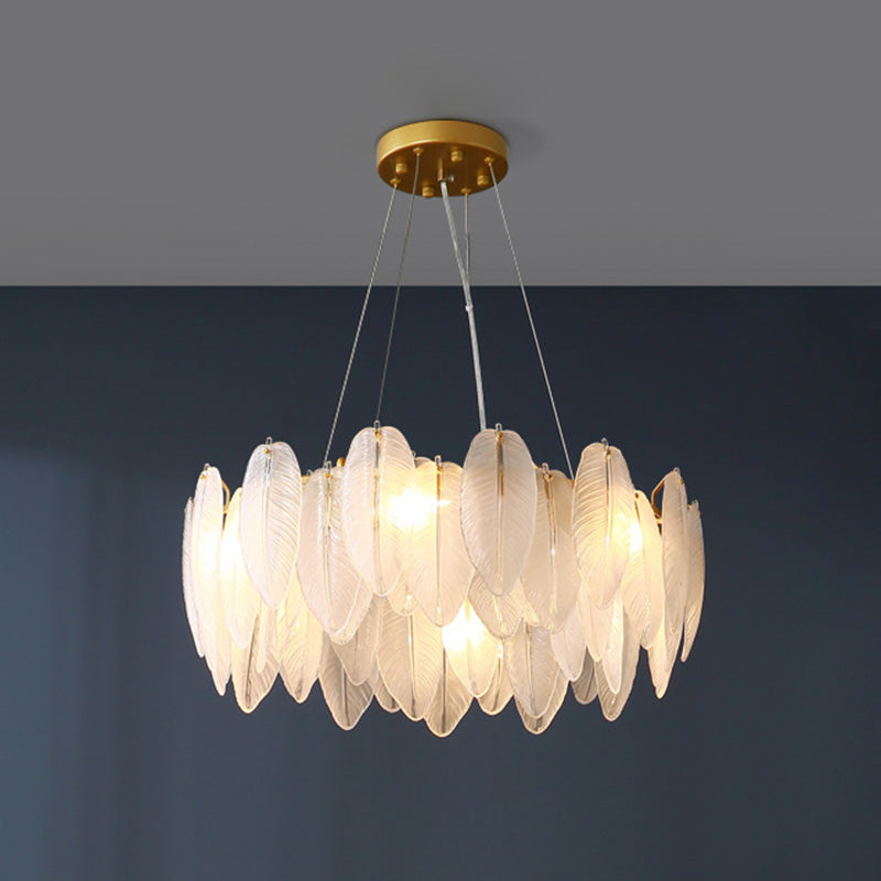 Circle Chandelier Light Fixture Designer Modern Simplicity Glass Pendant Lighting for Restaurant