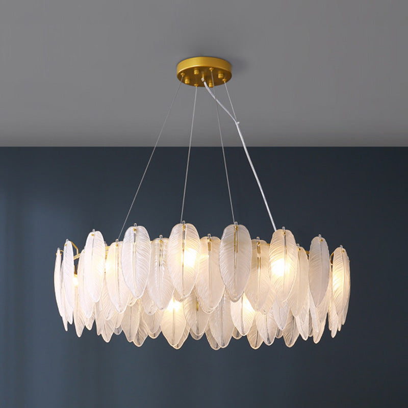 Circle Chandelier Light Fixture Designer Modern Simplicity Glass Pendant Lighting for Restaurant