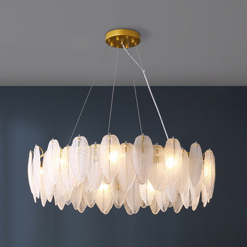 Circle Chandelier Light Fixture Designer Modern Simplicity Glass Pendant Lighting for Restaurant