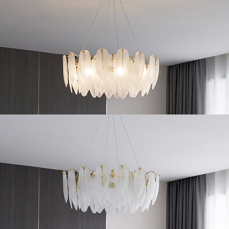 Circle Chandelier Light Fixture Designer Modern Simplicity Glass Pendant Lighting for Restaurant