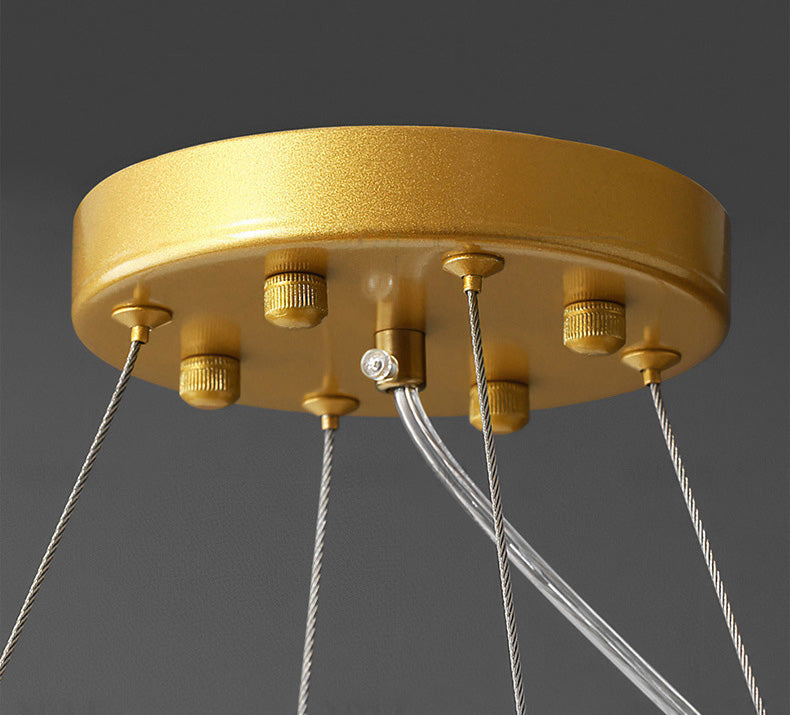 Circle Chandelier Light Fixture Designer Modern Simplicity Glass Pendant Lighting for Restaurant