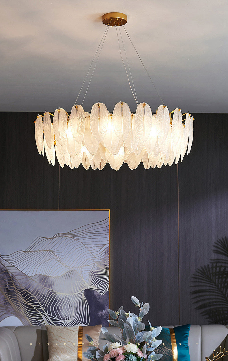 Circle Chandelier Light Fixture Designer Modern Simplicity Glass Pendant Lighting for Restaurant