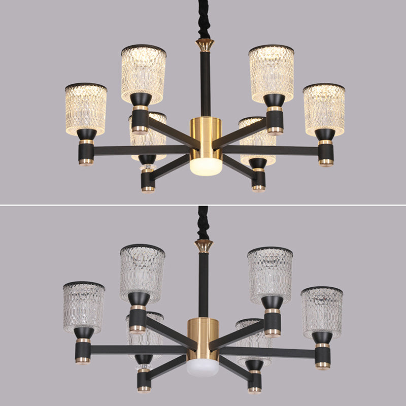 Postmodern Simplicity Cylinder Ceiling Chandelier Acrylic Hanging Light for Living Room