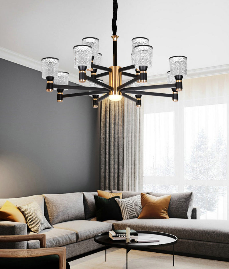 Postmodern Simplicity Cylinder Ceiling Chandelier Acrylic Hanging Light for Living Room