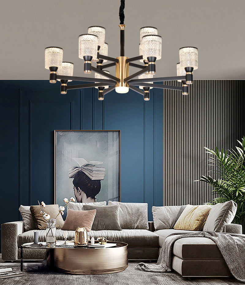 Postmodern Simplicity Cylinder Ceiling Chandelier Acrylic Hanging Light for Living Room