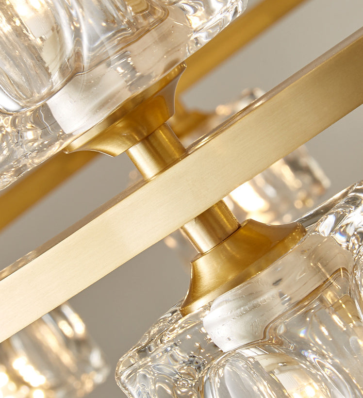 Postmodern Cycle Chandelier Crystal Pendant Ceiling Lights with Hanging Cord for Living Room