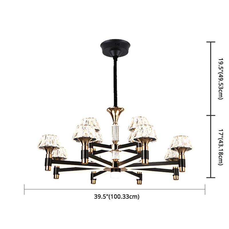 Luces de lámpara radial posmoderna luces de lámpara radial luces de techo de cristal para sala de estar