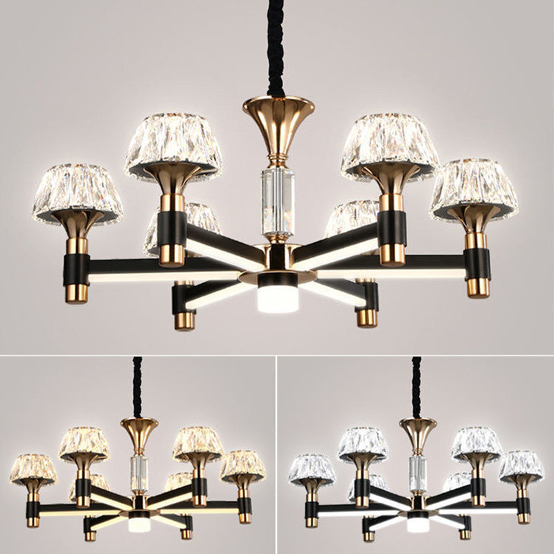 Luces de lámpara radial posmoderna luces de lámpara radial luces de techo de cristal para sala de estar