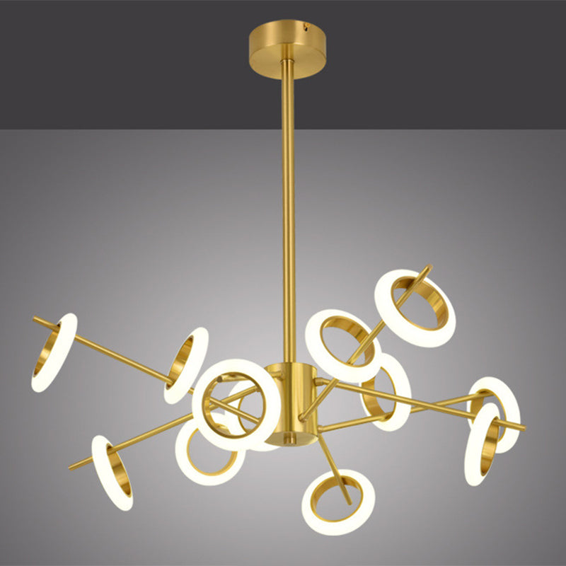 Ultra-modern Multiple Rings Chandelier Lamp Acrylic Suspension Pendant Light for Restaurant