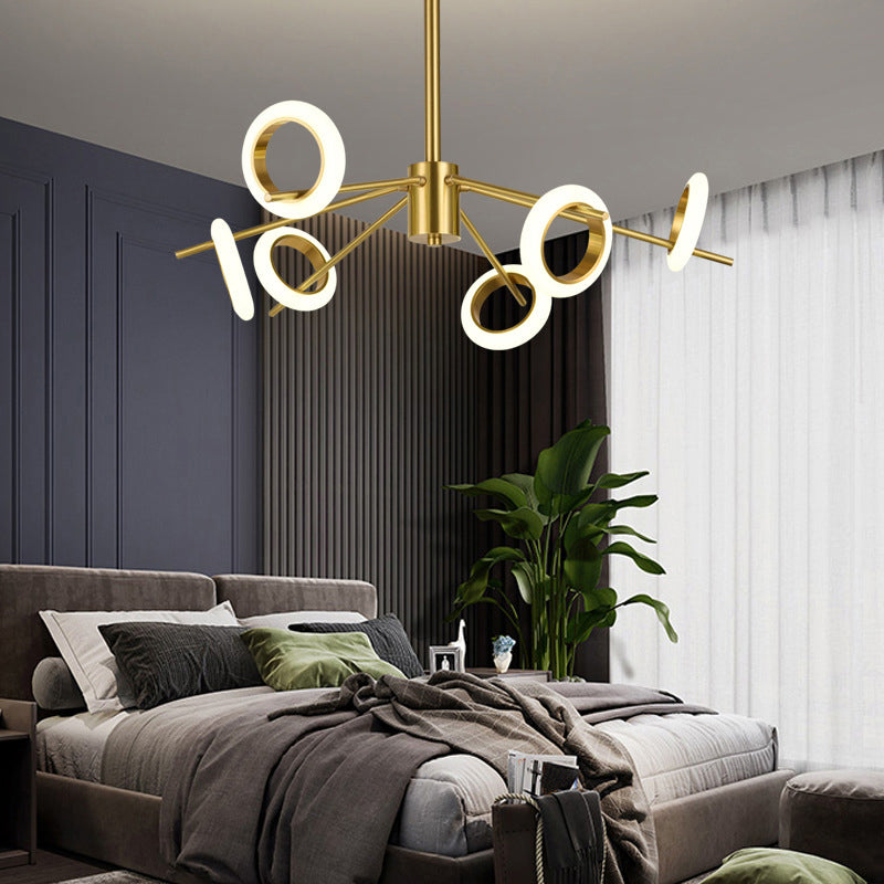 Ultra-modern Multiple Rings Chandelier Lamp Acrylic Suspension Pendant Light for Restaurant