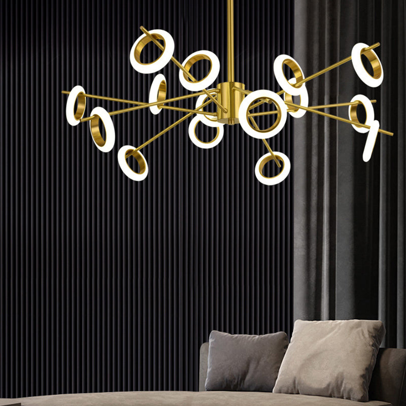 Ultra-modern Multiple Rings Chandelier Lamp Acrylic Suspension Pendant Light for Restaurant