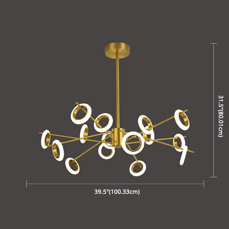 Ultra-modern Multiple Rings Chandelier Lamp Acrylic Suspension Pendant Light for Restaurant