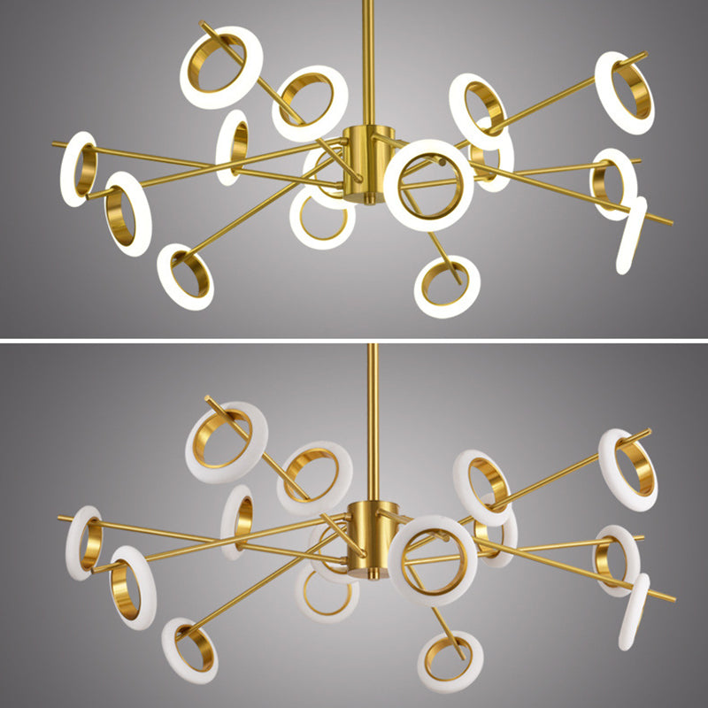 Ultra-modern Multiple Rings Chandelier Lamp Acrylic Suspension Pendant Light for Restaurant