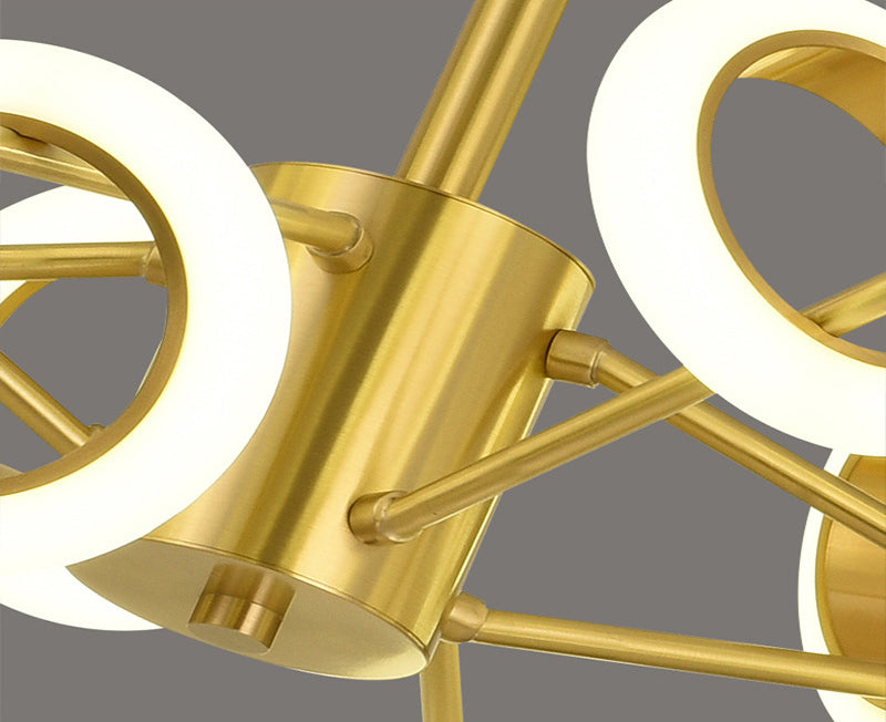 Ultra-modern Multiple Rings Chandelier Lamp Acrylic Suspension Pendant Light for Restaurant