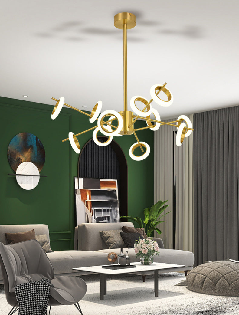 Ultra-modern Multiple Rings Chandelier Lamp Acrylic Suspension Pendant Light for Restaurant